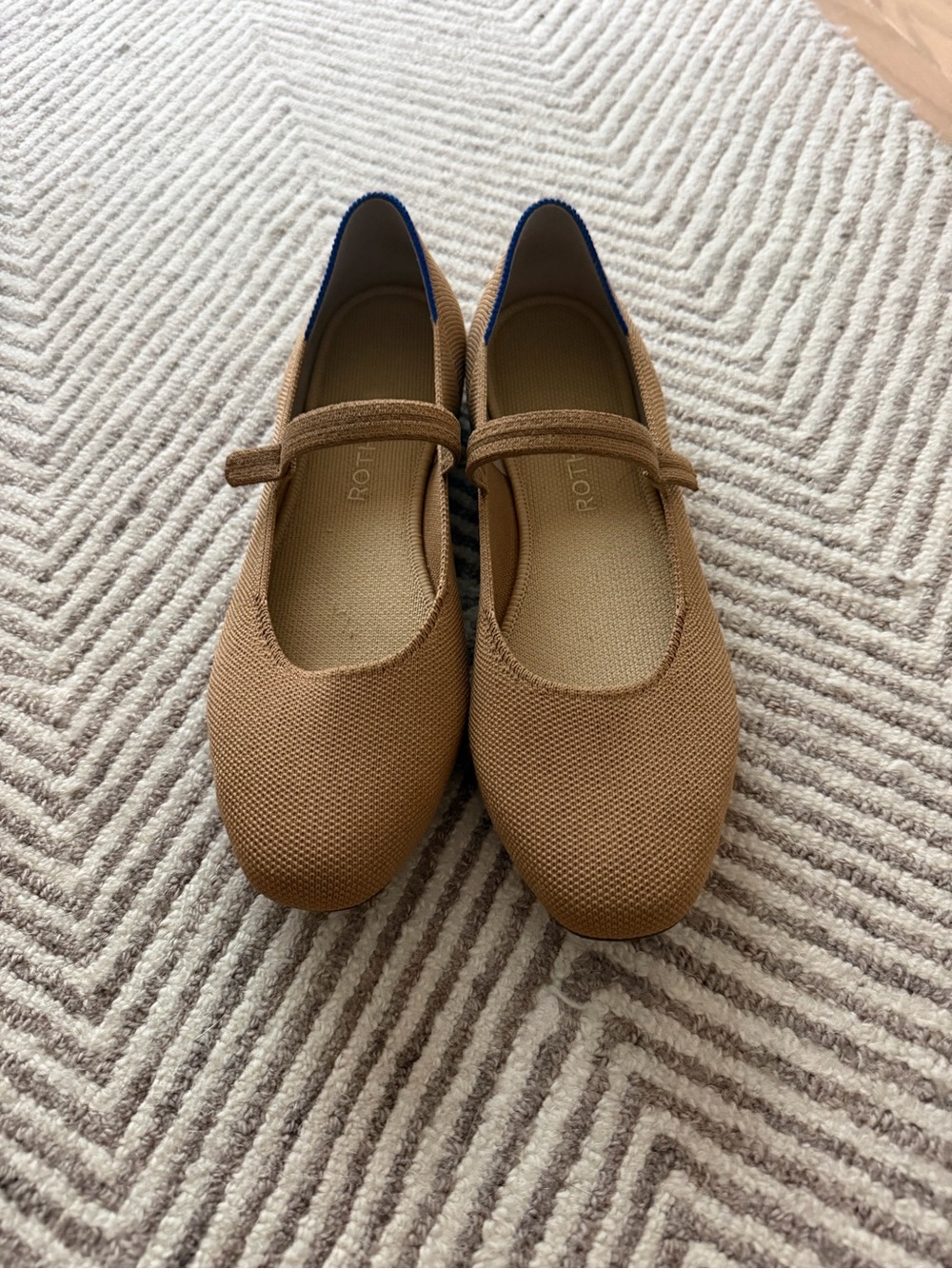 Rothy's Women's Mary Jane Flat in Tan (Wren)